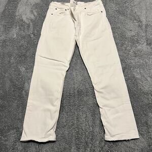 Agolde Jeans Womens 29 Riley High Rise Straight Crop Western Cowgirl White **
